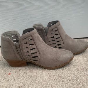 These are some very cute suede/grey booties.